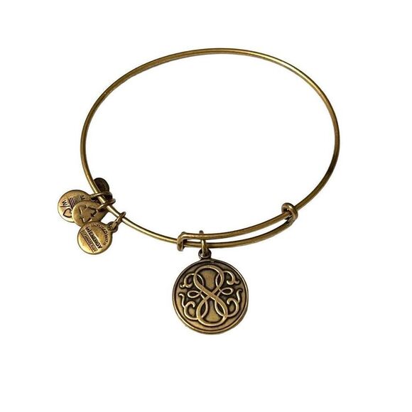 Alex and Ani Path Of Life Gold Charm Bracelet Bangle - Picture 1 of 2